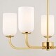 preview thumbnail 32 of 31, Shelby Natural Brass Gold Transitional Lighting Fixture, Frosted White Opal Glass Cylinder Shade, Dimmable, LED Compatible