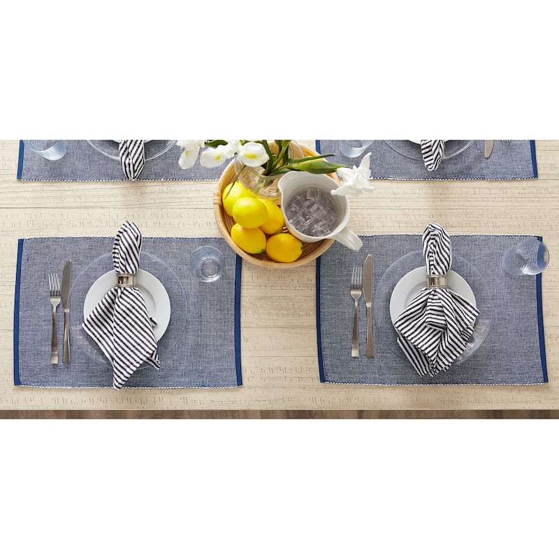 DII Black & White 2-Tone Ribbed Placemat (Set of 6)