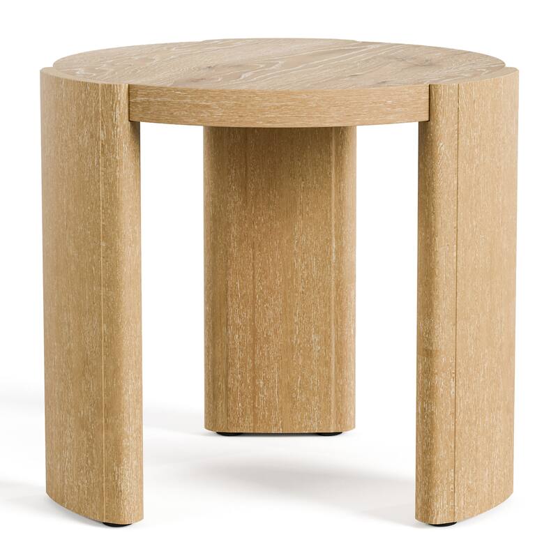 Furniture of America Minst Modern 2-Piece Oak Wood Round Coffee Table Set