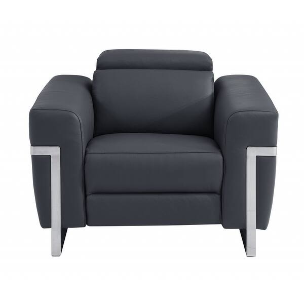 Three Piece Indoor Dark Gray Italian Leather Six Person Seating Set Three Piece Indoor Dark Gray Italian Leather Six Person Seating Set