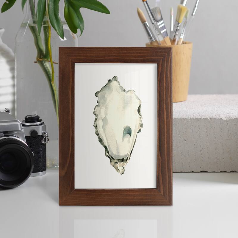 Neutral Oyster Study IV -Framed Print w/glass-Cherry Red