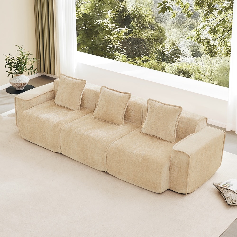 GDFStudio - Modular 3-Seater 108.66" Boneless Velvet Sofa