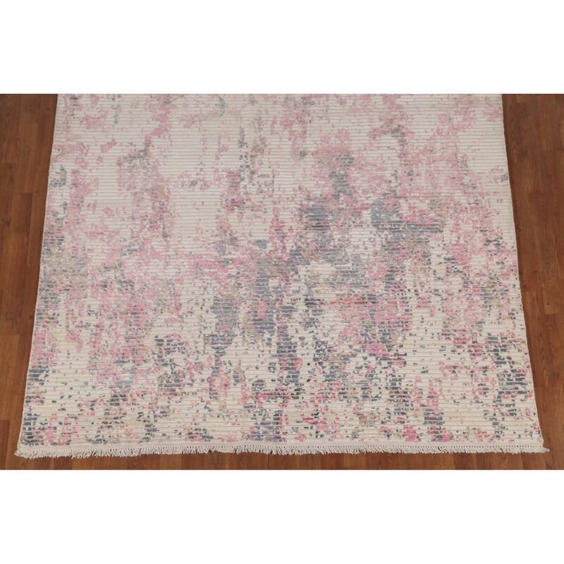 Abstract Area Rug Handmade Modern Wool Carpet - 6'6"x 9'8"