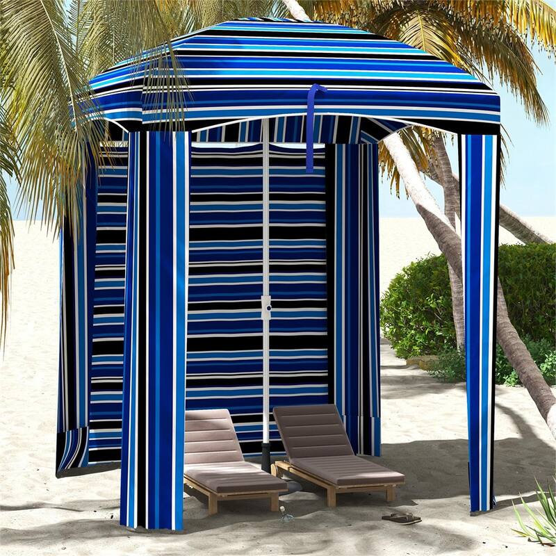 Outdoor Portable Beach Umbrella with Vents and Sandbags - Multicolor