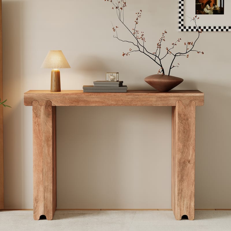 45" Thickened Farmhouse Mango Wood Console Table