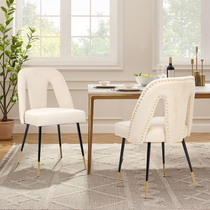 Modern Velvet Upholstered Dining Chairs Set of 6
