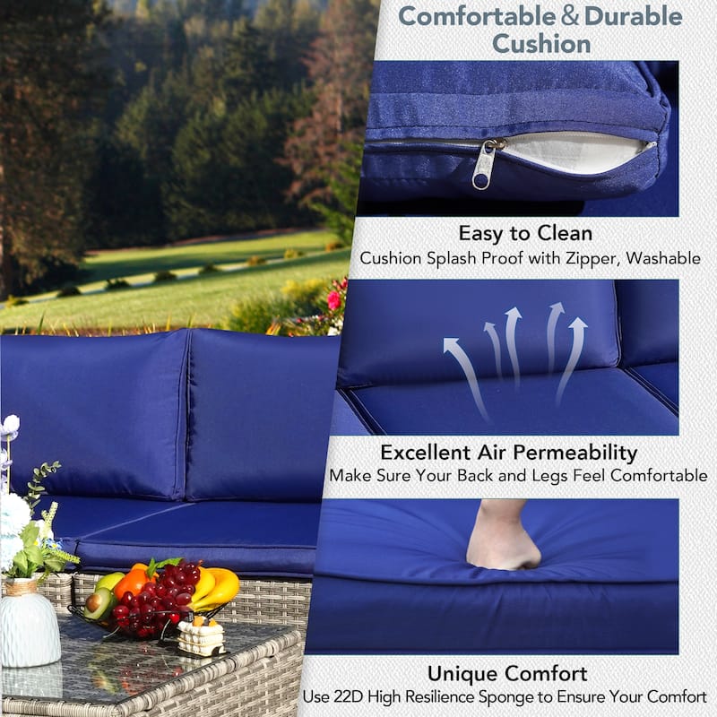 Outdoor 7-Piece Sofa Seating Group with Cushions