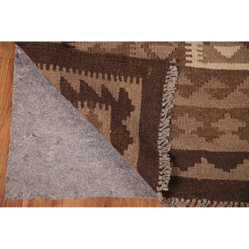 Geometric Kilim Oriental Area Rug Flat-weave Wool Carpet - 6'8"x 9'5"