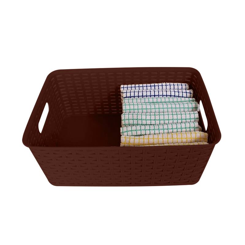 YBM Home Plastic Rattan Storage Box Basket Organizer, BA425