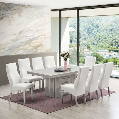 Kitchen Dining Room Upholstered Side Chairs, Set of 2, Champagne/White