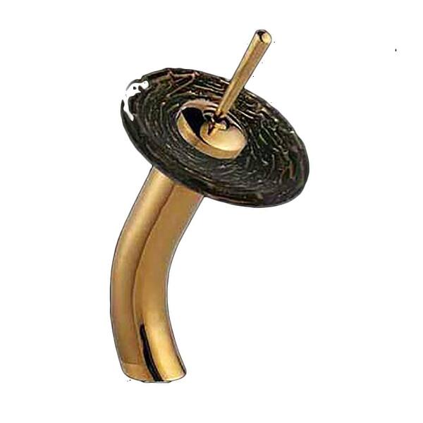 Shop Brass Gold Pvd Waterfall Faucet Hand Paint Glass Plate 12