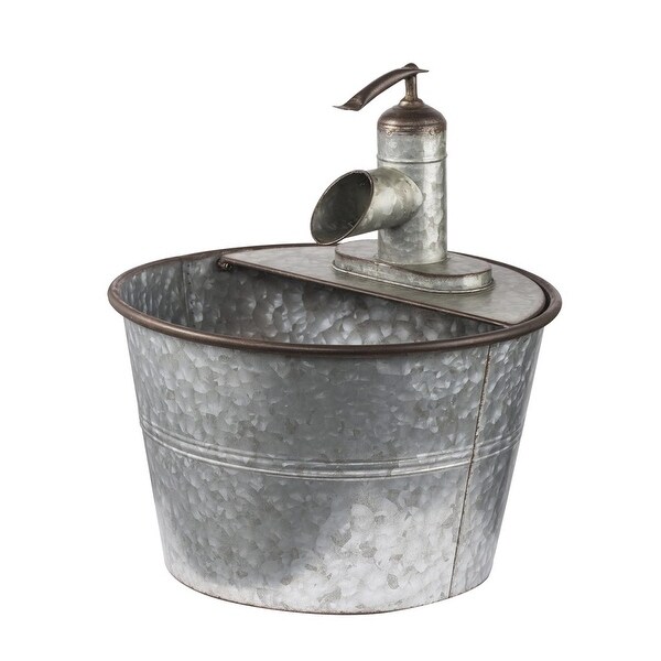 16.75" Gray and Brown Vintage Style Rustic Finish Water Pump - N/A