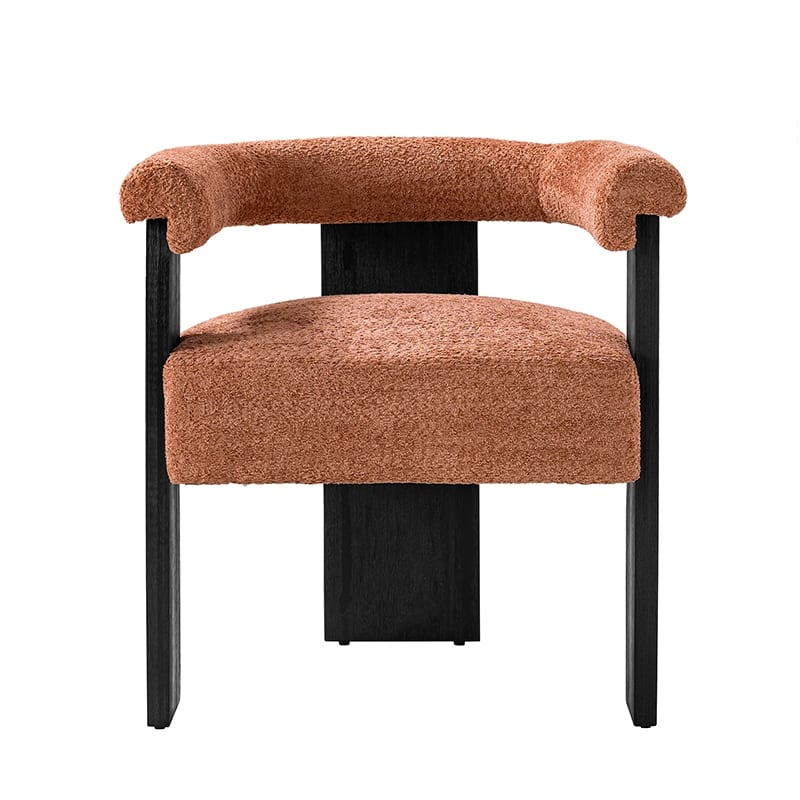 Georg Modern Boucle Dining Chair with Solid Wood Legs by HULALA HOME
