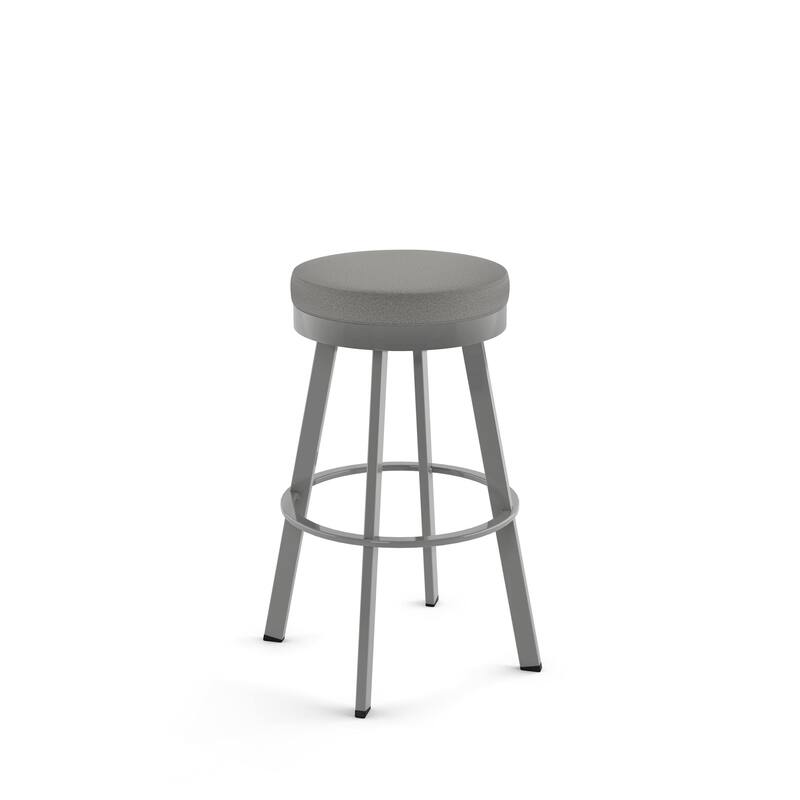 Amisco Swice Swivel Counter Stool with Metal Legs - Grey Polyester / Metallic Grey Metal