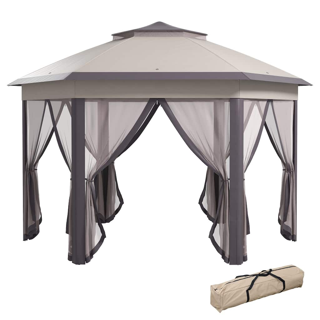 Masi 12-foot Hexagonal Pop-up Patio Gazebo by Havenside Home