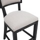 preview thumbnail 15 of 15, Set of 2 High Barstool with Back Upholstered Dining Chair, Wooden Frame Bar Chair for Home Bar, Kitchen Counter, Beige+Black