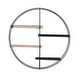 preview thumbnail 13 of 14, Montfort Round Modern Metal and Wood 4-tier Hanging Wall Shelf