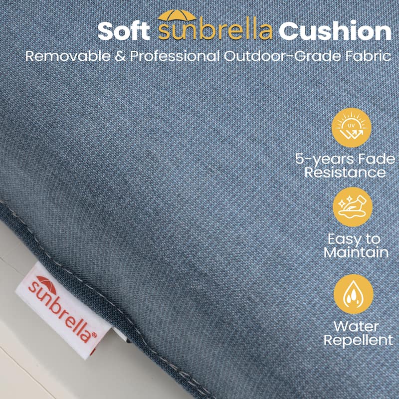 30''H Outdoor Patio Premium All-Aluminum Swivel Bar Stools Dining Chair with Sunbrella Cushion