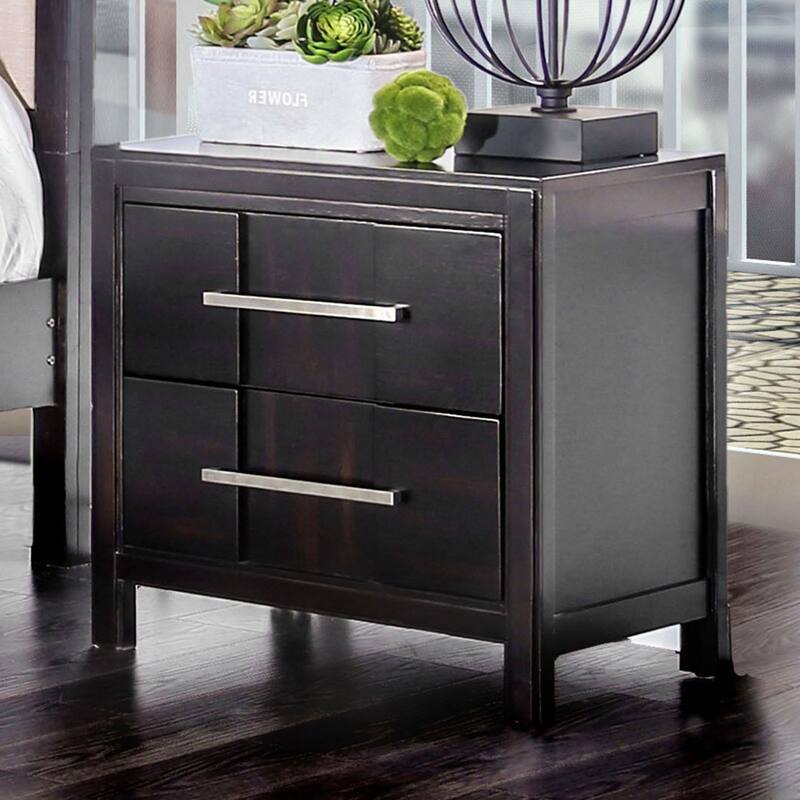 Beautiful 1pc Nightstand Transitional Style Espresso Bedside Table Bedroom Furniture