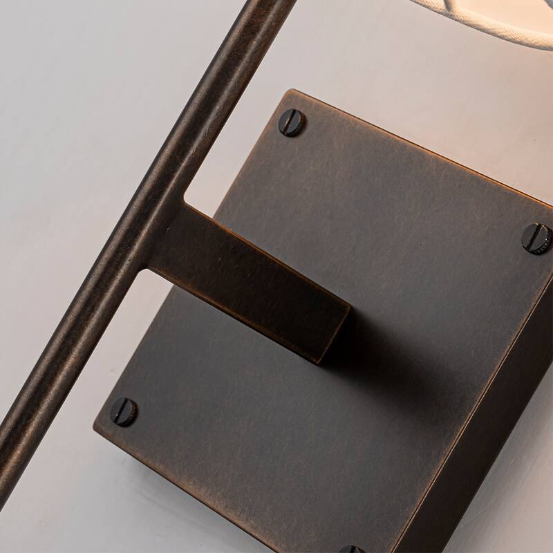 Classic Bronze Fabric Shade Wall Sconces Mondern White Linen Tapered Shade Sconce For Bathroom Mirror Hallway(2 Pack) - W6"