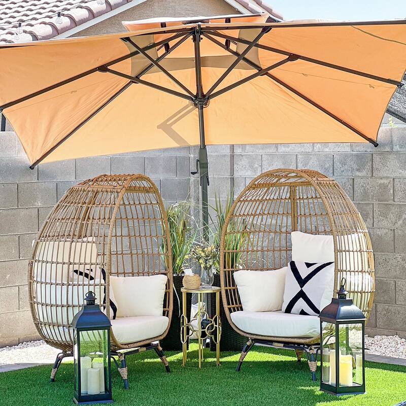 10-foot Aluminum Offset Cantilever Umbrella with 360-degree Rotation