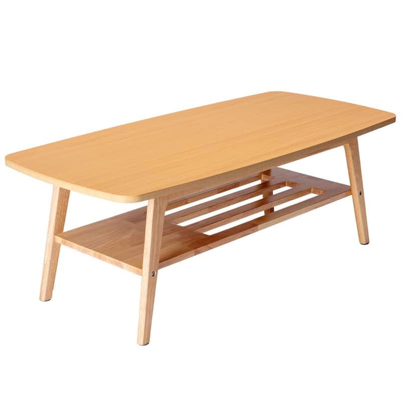 Natural Oak Coffee Table with Solid Wood Legs