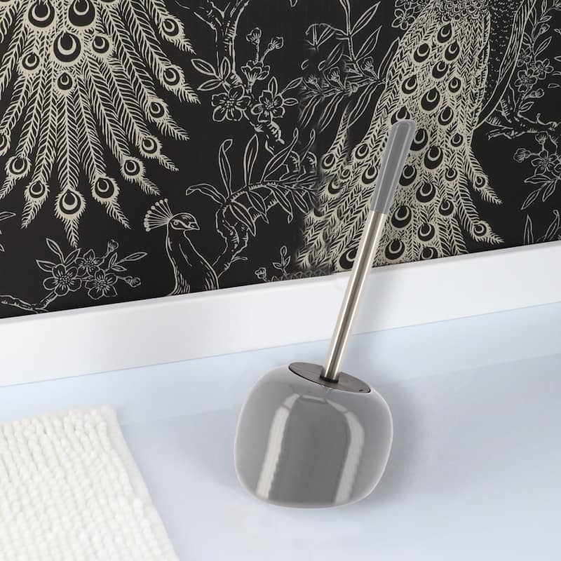 PISE Freestanding Toilet Brush and Holder Set - 15"H x 6"L x 6" W