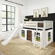 preview thumbnail 1 of 15, Max and Lily Classic Twin over Twin Low Bunk with Easy Slide and Curtain White