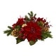 Artificial Poinsettias that Match Christmas Stocking Stand, Decor Display w/ Name Tags, Chalk Marker