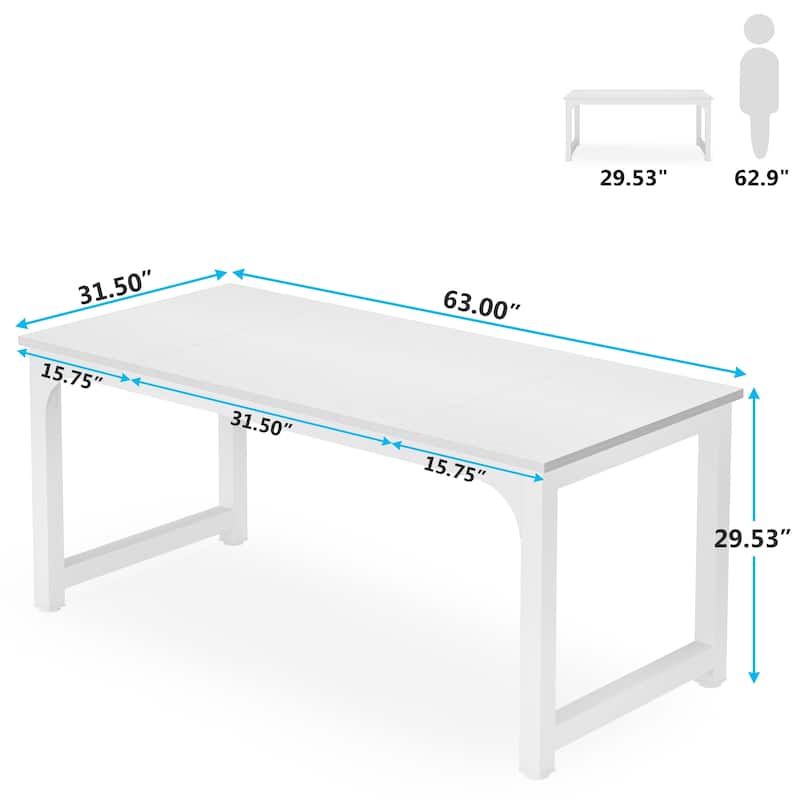 63" Modern Computer Desk for Home Office