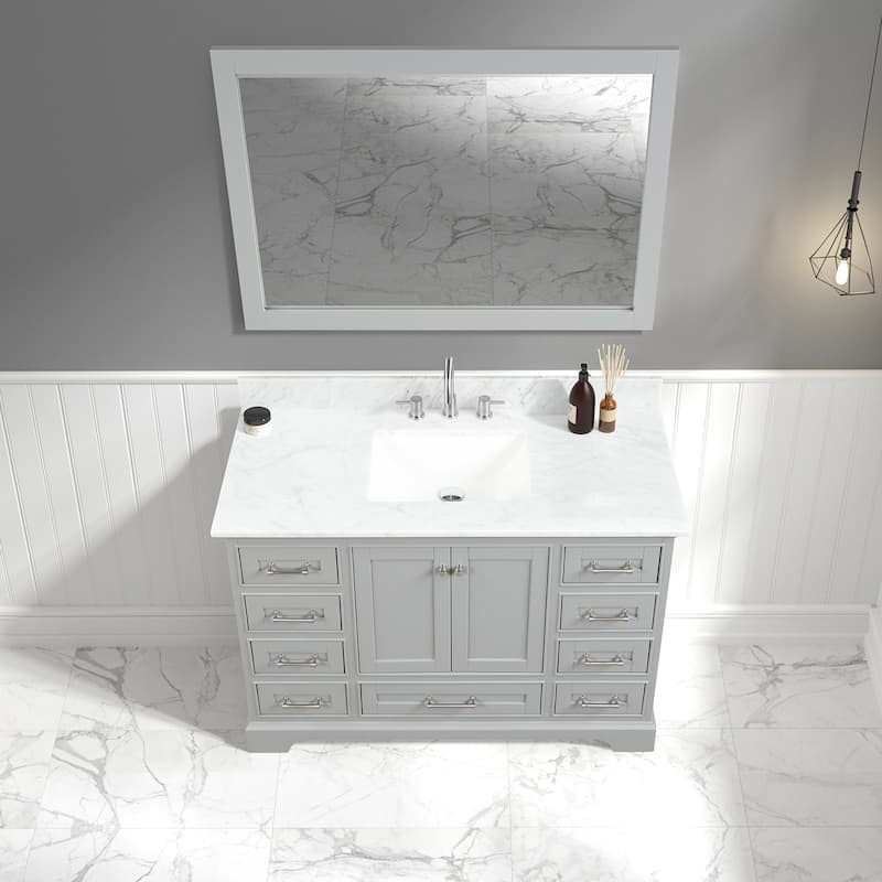 Blossom Copenhagen 48" Bathroom Vanity with Marble Top, Sink & Mirror