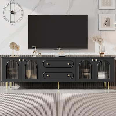 78.7" TV Stand, Storage Media Console w/ 2 Drawers, 2 Cabinets
