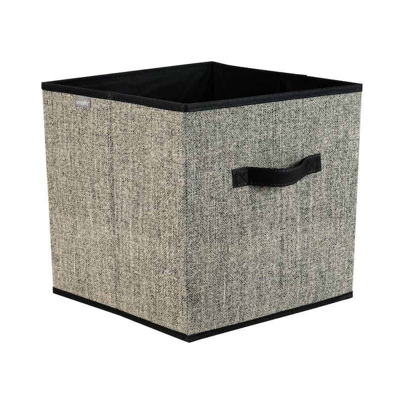 Simplify Black Plastic Storage Cube - L12x W12x H12