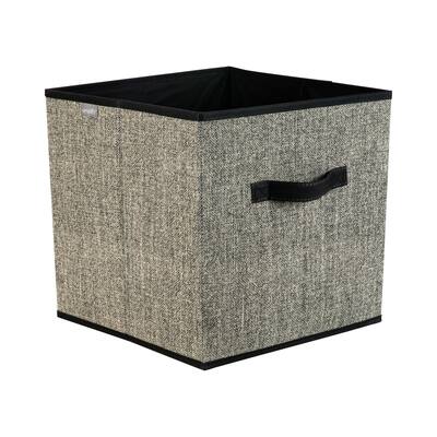 Simplify Black Plastic Storage Cube - L12x W12x H12