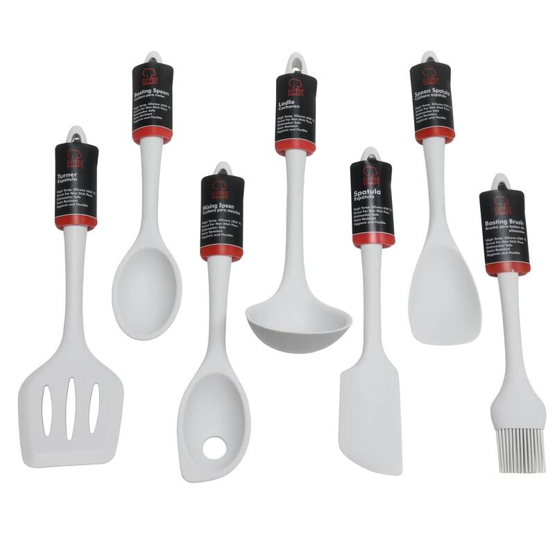 Chef Craft 7 Piece Premium Silicone Kitchen Tool and Utensil Set