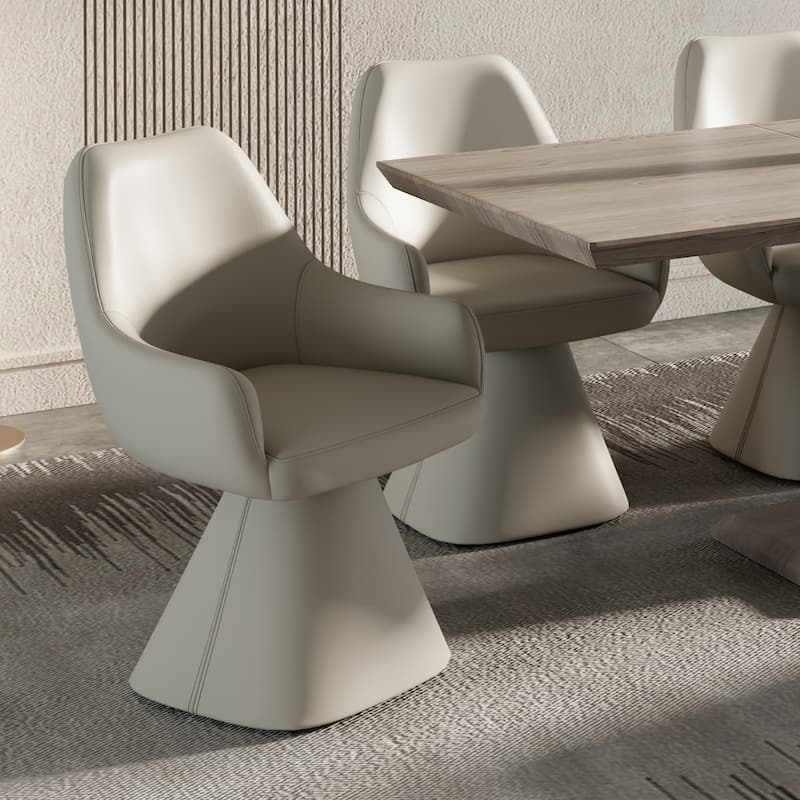 Contemporary Faux Leather Dining/Accent Chair with Swivel