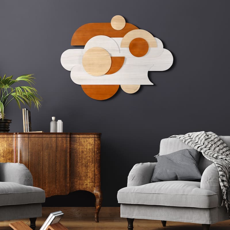 "Cinnamon Dreamscape" Hand Made & Hand Finished Dimensional Solid Paulownia Wood Abstracts Wall Art