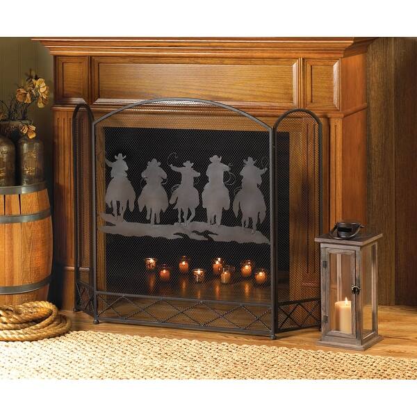 Shop Cowboy Round Up Fireplace Screen Free Shipping Today Overstock 14223785