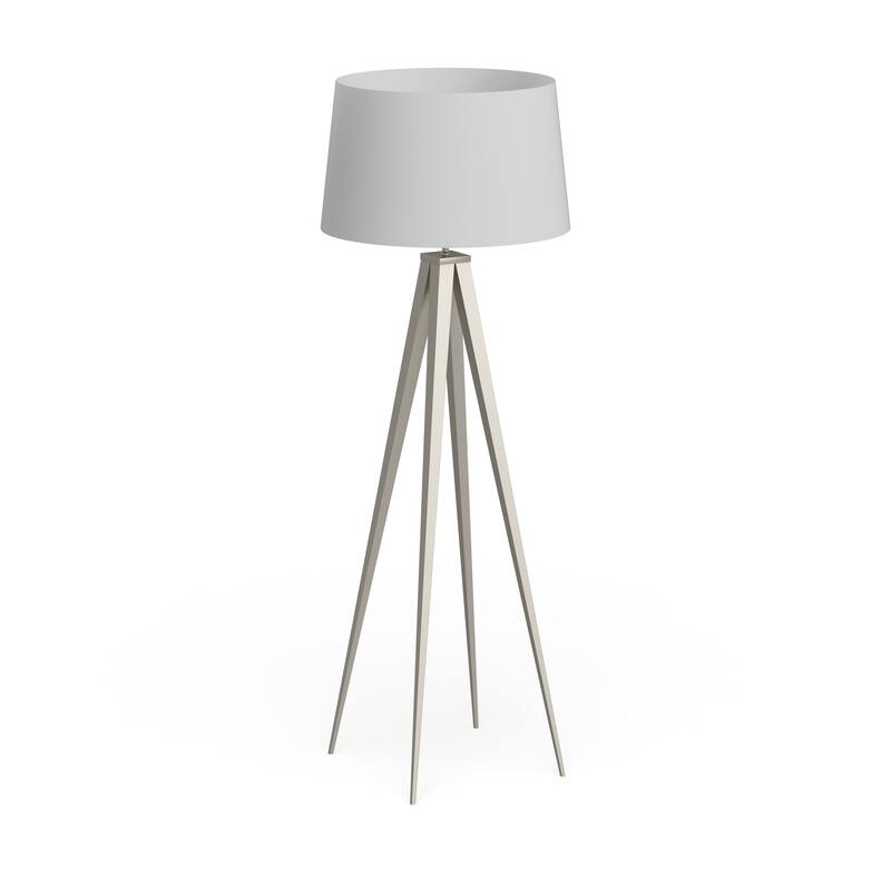 Strick & Bolton Miles 63-inch Brushed Nickel Tripod Floor Lamp - 63-inches Brushed Nickel Tripod Floor Lamp