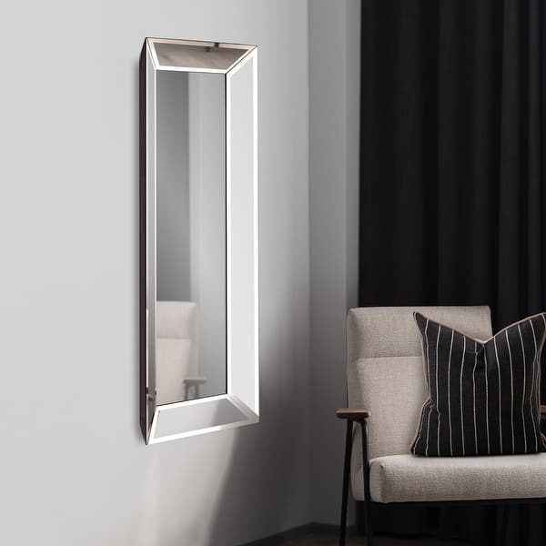 slide 2 of 10, Allan Andrews Wood Framed Rectangular Pitched & Flared Dressing Mirror - Mirrored - 48"H x 20"W