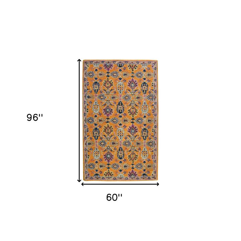 HomeRoots Floral Bohemian Rectangle Area Rug