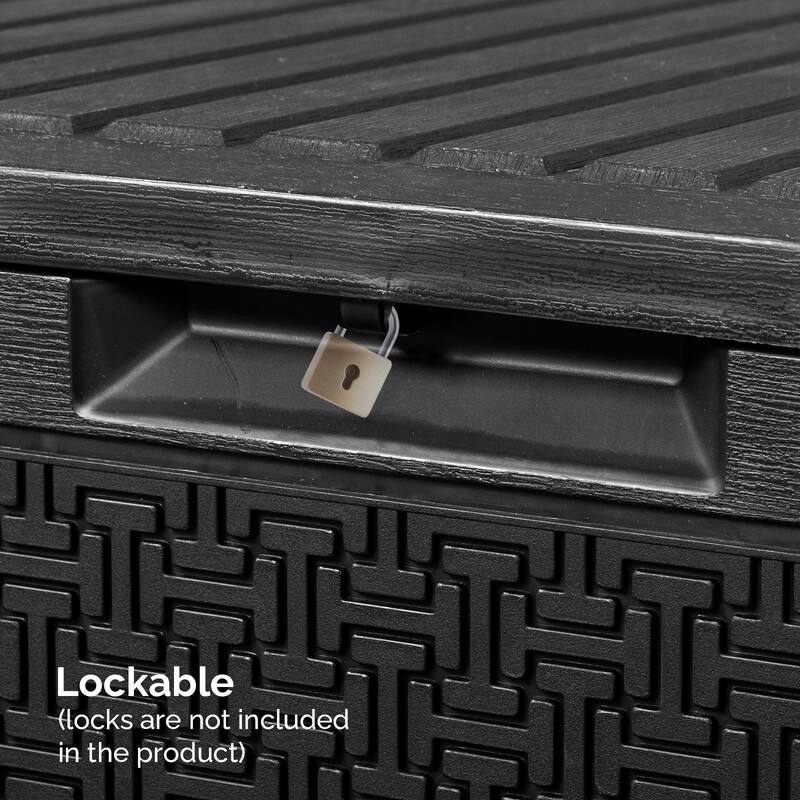 Lockable Outdoor Garden Storage Box for Cushions, Toys and Tools - 45.67x 19.49 x 23.23 Inches
