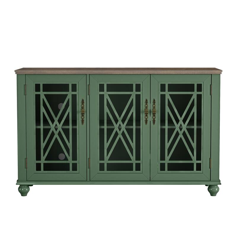 2-Piece Floral Storage Buffet Sideboard Set - 55" & 38" in Width - 55" & 38" in Width