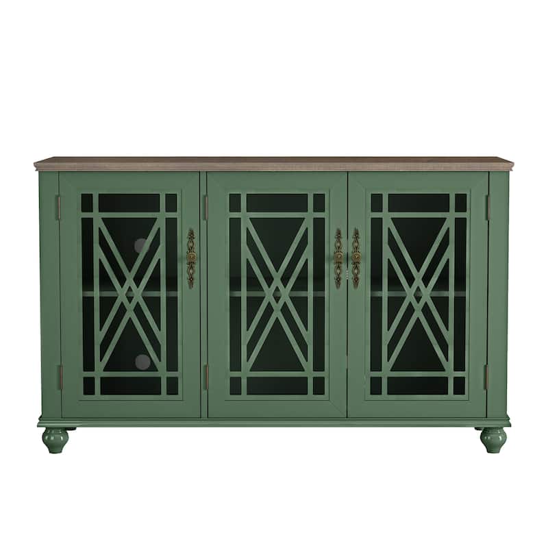 55" Vintage Style Kitchen Accent Buffet Sideboard Cabinet - 55" in Width