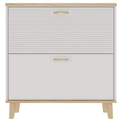 Shoes Storage Cabinet for Entryway,Narrow Shoe Rack Cabinet,Shoe Cabinet with 2 Flip Drawers,Freestanding Shoe Organizer