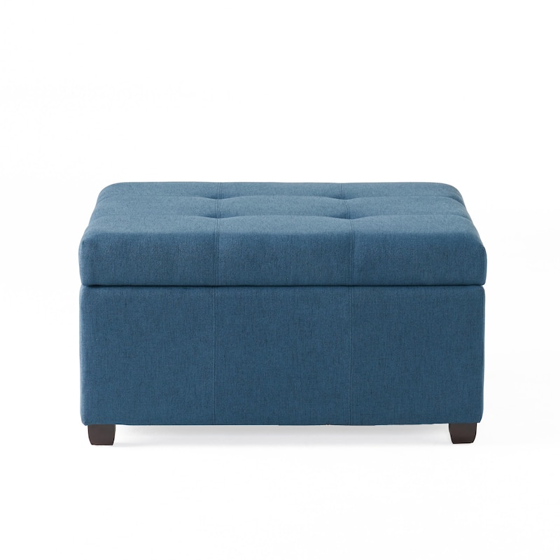 Roomfitters 35" Square Faux Leather Storage Ottoman with Lift-Top, Upholstered Footrest Bench for Living Room or Bedroom