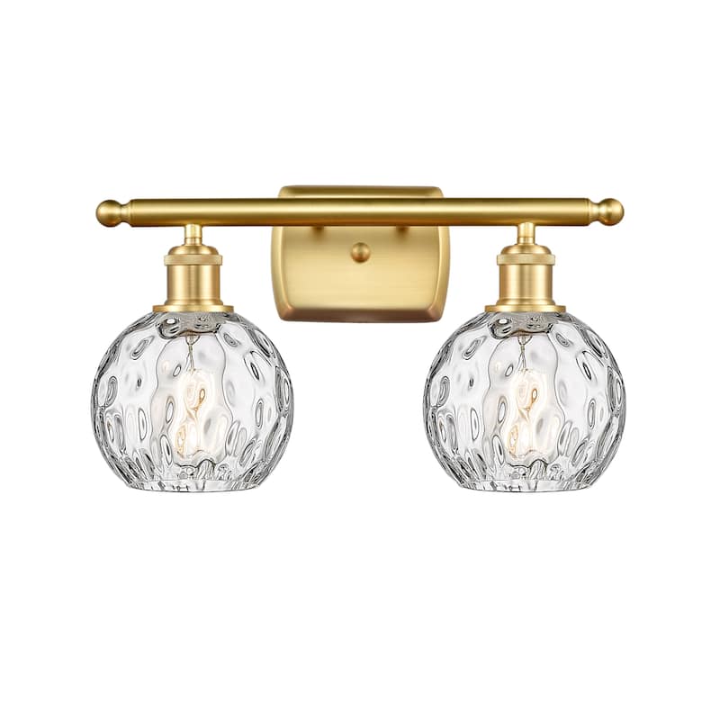 Innovations Lighting 516-2W-11-16 Athens Vanity Athens 2 Light 16" - Satin Gold / Clear Water Glass
