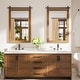preview thumbnail 8 of 8, Farmhouse Barn Door Bathroom Vanity Wall Mirror with Solid Wood Frame