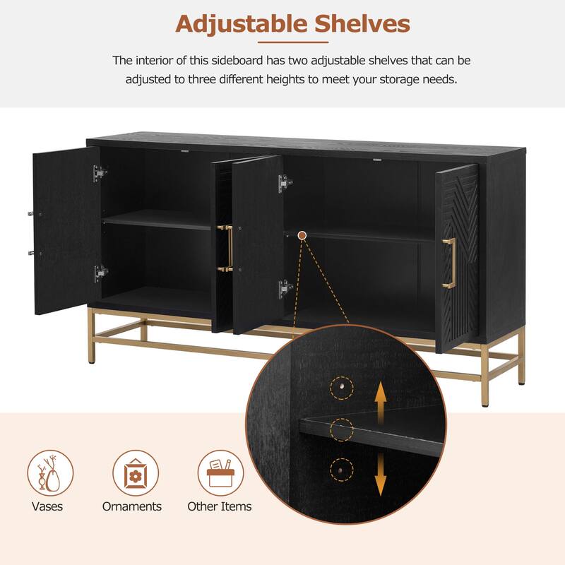 Sideboard Buffet Cabinet Coffee Bar Cabinet with Adjustable Shelf