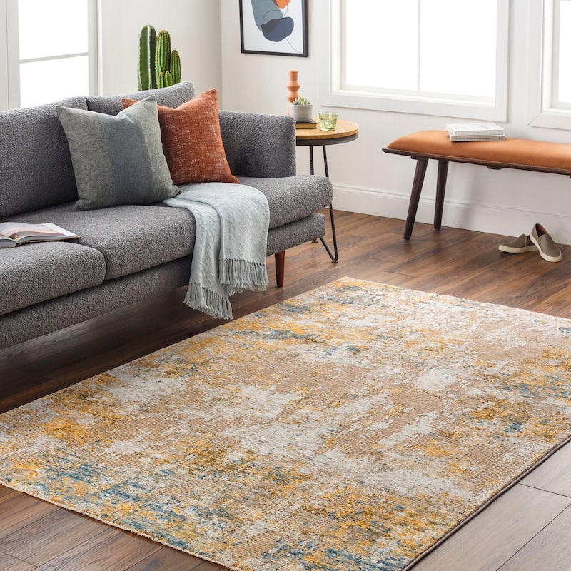 Livabliss Modern & Contemporary Reina Abstract Area Rug - 7'10" x 10'2" - Taupe